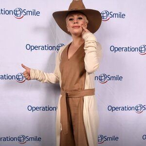 Maxmara Camel Color Wool Classic V-Neck Wide Leg Jumpsuit